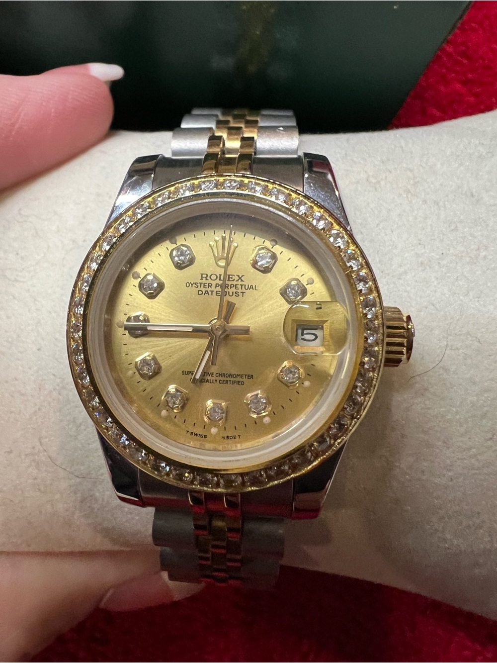 Inspired Two-Tone Gold Women's Bracelet Watch-size approx 6.75-7” wrist